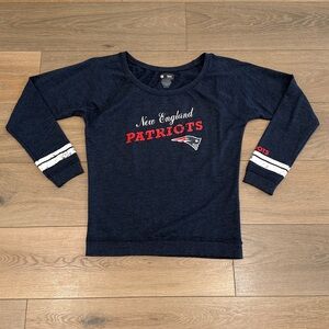 NFL Blue Red White New England Patriots Football‎ Cotton Terry Sweatshirt Size L